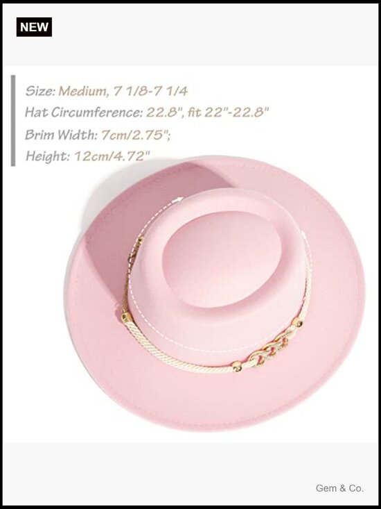 Wide Brim Fedora Hat with Buckle - Adjustable main image 3